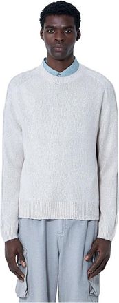 Our Legacy Zijden Gebreide Crewneck Sweater - Heren - Ronde hals truien - Beige - XL - Truien & Vesten