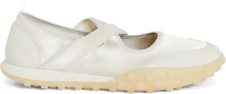 Jil Sander cross-over ballet flats - women - Rubber/Fabric/Suede/Fabric - 37 - White