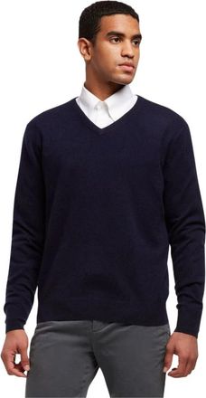 Brooks Brothers Cashmere V-Hals Trui - Heren - Cashmere truien - Blauw - S - Truien & Vesten