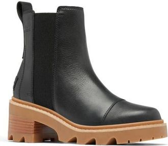 Sorel Joan Now Waterproof Chelsea Boot in Black/Gum at Nordstrom, Size 5