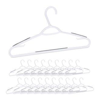 Relaxdays 100 Perchas Ropa Antideslizantes, Barra Pantalones O Faldas, Colgador Corbatas, Pl&aacute;stico-goma, Blanco