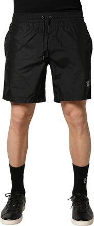 Dolce & Gabbana Black Polyester Drawstring Men Shorts Mens Swimwear
