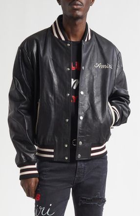 Amiri Club Amiri Bomber Jacket in Black at Nordstrom, Size Xx-Large