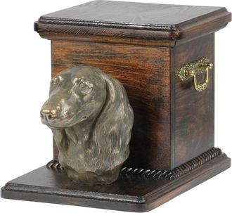 OEM Teckel De Pelo Largo - Urna Para Cenizas De Perro Con Estatuilla, Elegante Urna Para Perro, Urna &Uacute;nica Con Busto De Perro De Art-dog