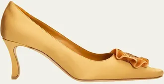 Manolo Blahnik 60mm Fortan Satin Pumps