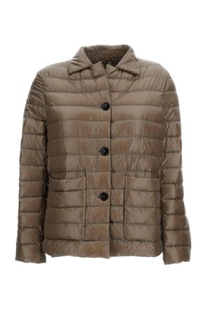 Herno Quilted Down Jacket with Pointed Collar and Cropped Silhouette