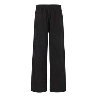 Off-white Mens Off-White FW22 Solid Color Elastic Waistband Straight-Leg Casual Pants/Trousers Loose Fit Black OMCA238F22FAB0021000