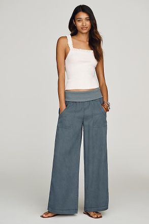 Pilcro Wide-Leg Knit Fold-Over Pants