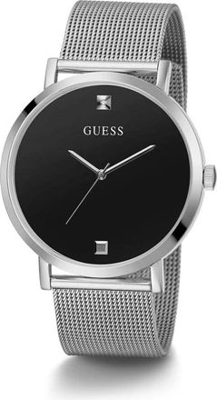 Guess Supernova Diamond Zilveren Horloge - Heren - Horloges - Grijs - ONE Size - Accessoires