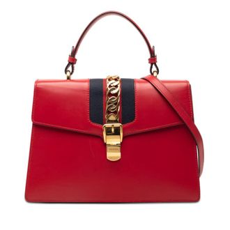 Gucci Pre-owned Gucci Medium Leather Web Sylvie Top Handle Bag Ladies CTO9O0H9PJGJRJJD