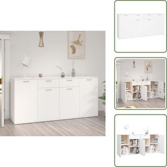vidaXL The Living Store Credenza Bianca 160x36x75 cm in Legno Multistrato - Archiviazione moderna