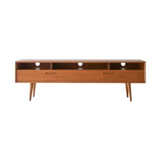 Tikamoon Mueble para TV de caoba maciza Magda 50s de 180 cm