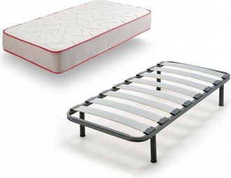 HOGAR 24 Hf73 - Colch&oacute;n Viscoel&aacute;stico + Somier Edra Con Patas, Medida 90x190 Cm, Nucleo Fresh Natur Alta Densidad Efecto Regenerador, Altura 30 Cm