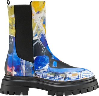 Stuart Weitzman x KidSuper Stivali Chelsea con suola scanalata 50mm - Blu