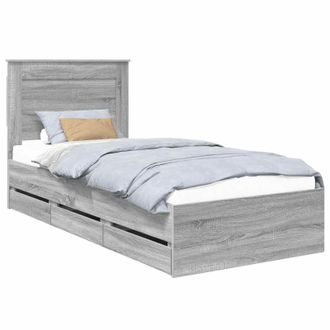 vidaXL Estructura De Cama Gris Sonoma 100 X 200 Cm Madera Ingenieril Vidaxl