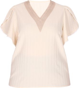 Usha Grote maat blouse Dames beige