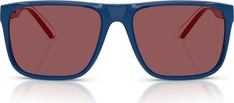 Ferrari 59mm Square Sunglasses in Blue /Bordeaux at Nordstrom