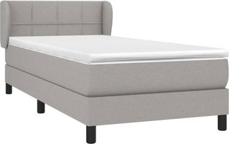 vidaXL Cama Box Spring Con Colch&oacute;n Tela Gris Claro 90x200 Cm Vidaxl