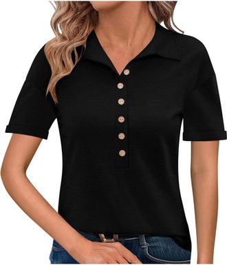 Generic V-Neck Shirt with Sequins and Patchwork for Women Square Neck Vest Silk Top Plus Size Black Top Short Sleeve Shirts for Women UK Sparkly Sequin Tops F