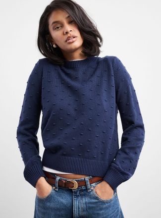Contemporaine Womens Puff-sleeve pompom sweater