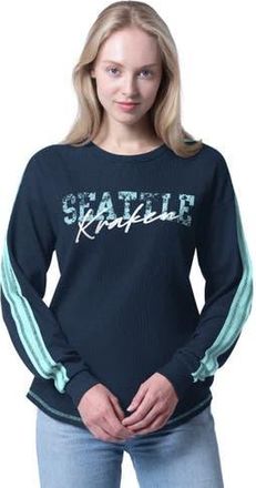 G-III 4Her by Carl Banks Womens G-III 4Her by Carl Banks Deep Sea Blue Seattle Kraken Advantage Thermal Long-Sleeve Tri-Blend T-Shirt in Navy at Nordstrom, Size Xx-Large