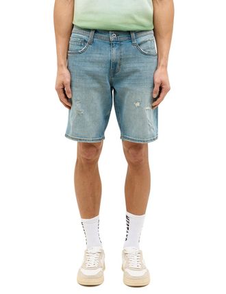 Mustang Straight-Jeans MUSTANG Herren Style Denver, Herren, Gr. 32, blau (313 mittelblau), Denim/Jeans, 98% Baumwolle, 2% Elasthan, unifarben, straight fit, J