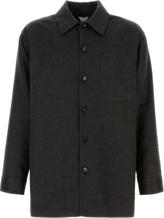 Bottega Veneta Dark Grey Flannel Overshirt