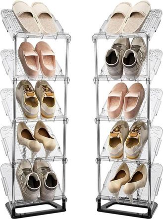 OEM Zapatero Estrecho De 5 Niveles - Zapatero Inclinado Que Ahorra Espacio, Organizador De Zapatos, Soporte Para Zapatos - Estante Multifuncional Independ