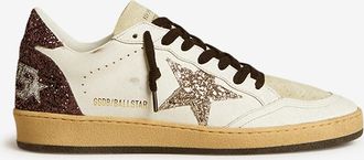 Golden Goose Niedrige Used-Look-Ledersneakers mit Glitter Ball Star