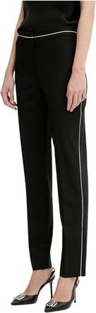 Karl Lagerfeld Straight Broeken - Dames - Straight fit broeken - Zwart - S - Wol - Broeken