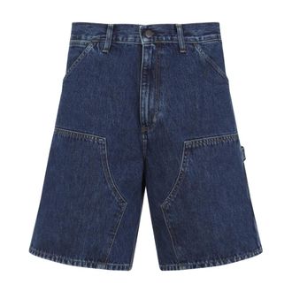 Carhartt Work in Progress Carhartt Wip, Denim Shorts, male, Blue, Size: W32 Double Knee Work Shorts