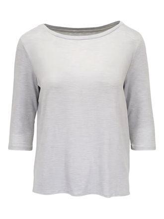 Majestic Filatures boat-neck T-shirt - women - Viscose/Elastane - M - Grey