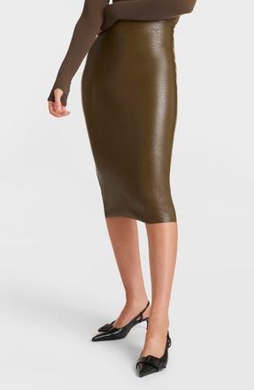 Commando Faux Leather Midi Skirt in Cadet at Nordstrom Rack, Size X-Large