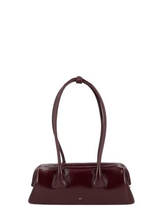 Osoi Elongated Rectangular Brown Shoulder Bag with Double Rounded Handles