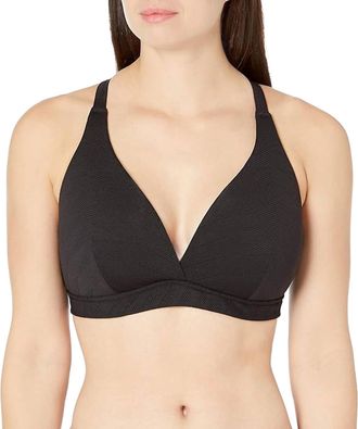 Seafolly Signature Dd Longline Tri Swim Bikini Top In Black