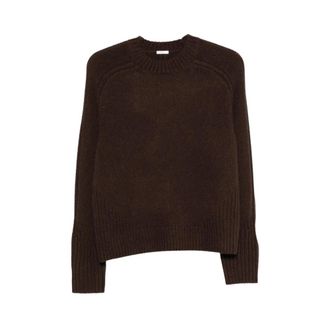 Joseph Jersey de cuello redondo acanalado - Knitwear - Mujer - Marr&oacute;n - M