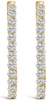 House of Brilliance 14K Gold 1.0 Cttw Oval Lab Grown Diamond Hoop Earrings in Yellow at Nordstrom