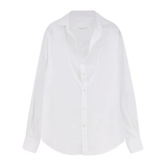 Maison Margiela Casual Shirts, male, White, Size: S Folded Collar Cotton Shirt