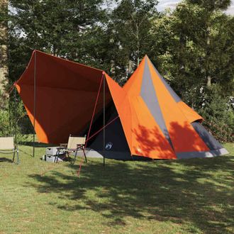 vidaXL Vidaxl Tienda Tipi Familiar Manual Gris Y Naranja 510 X 690 X 330 Cm