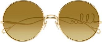 Chlo&eacute; 56mm Gradient Round Sunglasses in Gold at Nordstrom