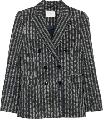 Circolo 1901 Blazer doppiopetto a righe - Grigio