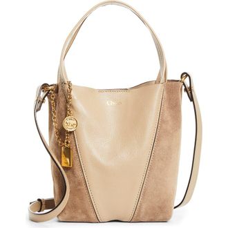 Chlo&eacute; Small Chlo&eacute; Spin Leather & Suede Tote in Boyish Brown at Nordstrom