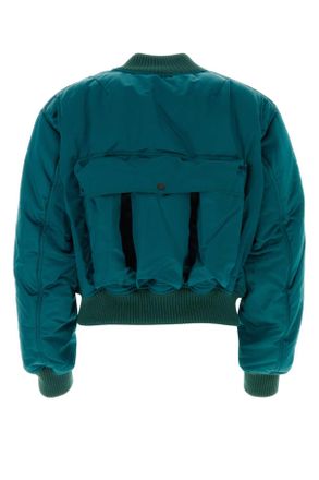 Botter Mens Petrol Blue Bomber Jacket Technical Satin Giubbini