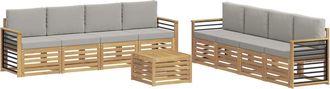 vidaXL Conjunto De Sof&aacute;s De Exterior 9 Uds. Blanco Y Gris Claro Vidaxl