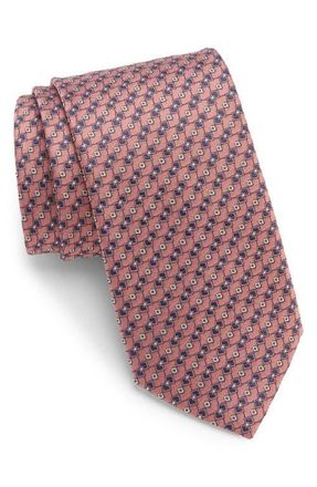 Canali Medallion Geo Silk Jacquard Tie in Pink at Nordstrom