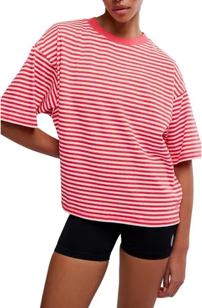 Free People FP Movement Stripe Relaxed Fit Cotton T-Shirt in Bloom Stripe Combo at Nordstrom, Size X-Small