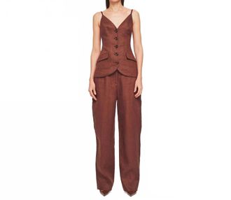 Ronny Kobo Teresa Linen Pants In Basalt