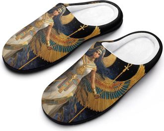 Generic Ancient Egyptian Phoenixes Bird African US Mens Slippers Comfortable And Non-slip Cotton Slipper Shoe for House