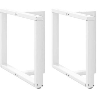 vidaXL Patas Para Mesa De Comedor En Forma De T (2 Unidades), Color Blanco, 100 X 35 X (72-73) Cm, Acero Vidaxl