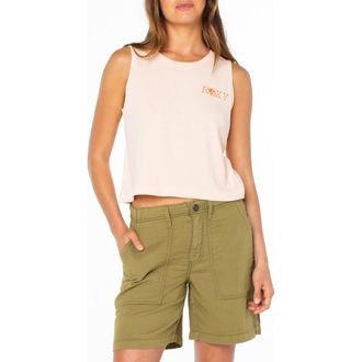 Roxy Wildflower Cotton Graphic Tank in Tropical Peach at Nordstrom, Size Xx-Large